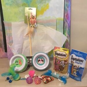 Easter Basket for a Cat with Toys and Treats